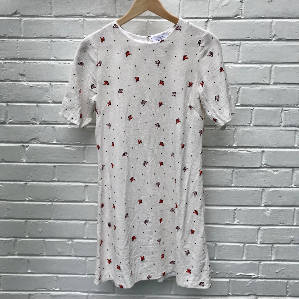 & Other Stories embroidered white bird dress